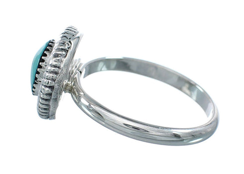 Navajo Genuine Sterling Silver Turquoise Ring Size 7 JX130786