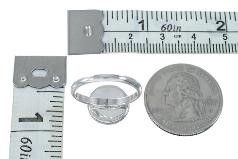 Navajo Genuine Sterling Silver Turquoise Ring Size 7 JX130786