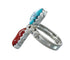 Navajo Sterling Silver Turquoise And Coral Ring Size 9 JX130809