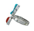 Navajo Sterling Silver Turquoise And Coral Ring Size 8-1/2 JX130811