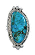 Navajo Genuine Sterling Silver Turquoise Ring Size 9-1/2 JX130790