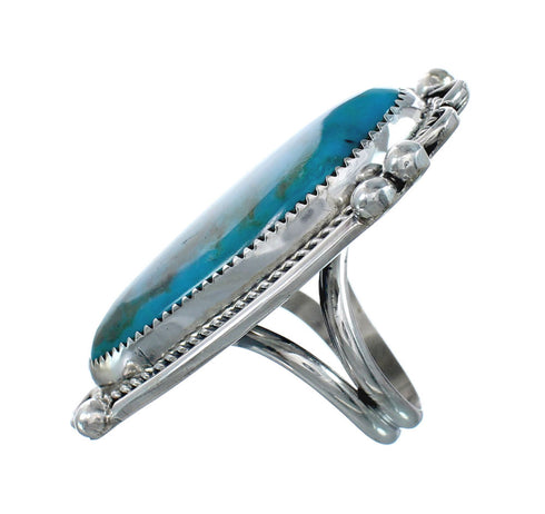 Navajo Genuine Sterling Silver Turquoise Ring Size 9-1/4 JX130792