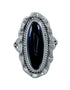 Native American Onyx Sterling Silver Ring Size 9 JX130911