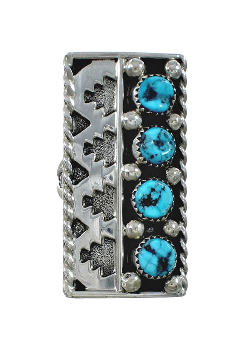 Native American Turquoise Sterling Silver Ring Size 8-1/2 JX130899