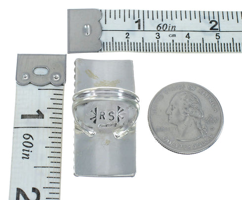 Native American Turquoise Sterling Silver Ring Size 8-1/2 JX130899