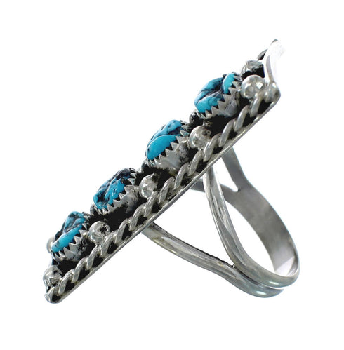 Native American Turquoise Sterling Silver Ring Size 9 JX130900