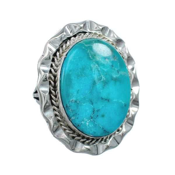 Native American Sterling Silver Turquoise Ring Size 7 JX130902