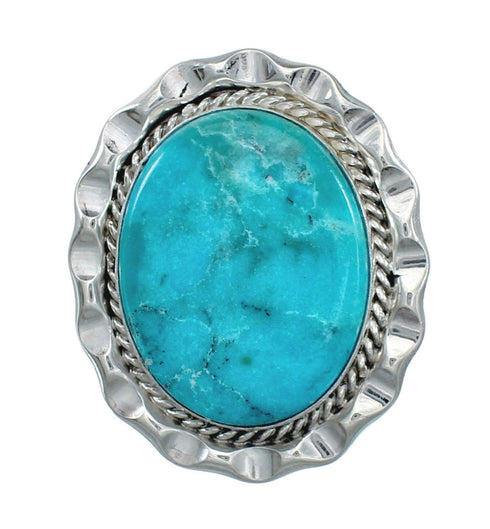 Native American Sterling Silver Turquoise Ring Size 7 JX130902