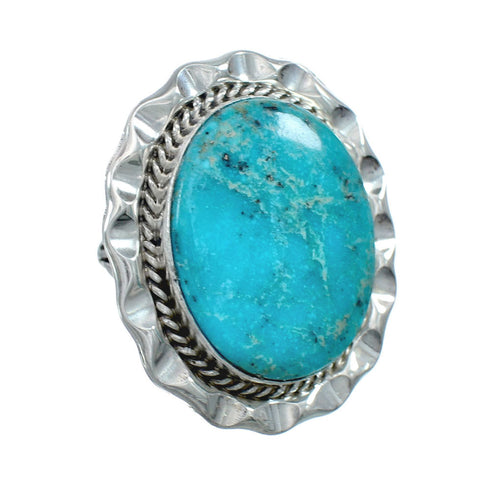 Native American Sterling Silver Turquoise Ring Size 7 JX130903