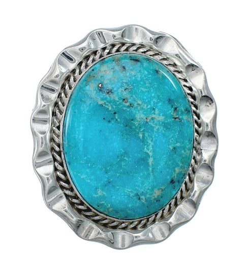 Native American Sterling Silver Turquoise Ring Size 7 JX130903
