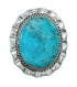 Native American Sterling Silver Turquoise Ring Size 7 JX130903