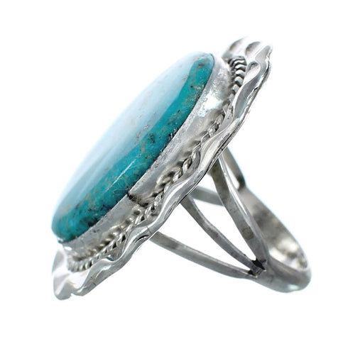 Native American Sterling Silver Turquoise Ring Size 7 JX130903