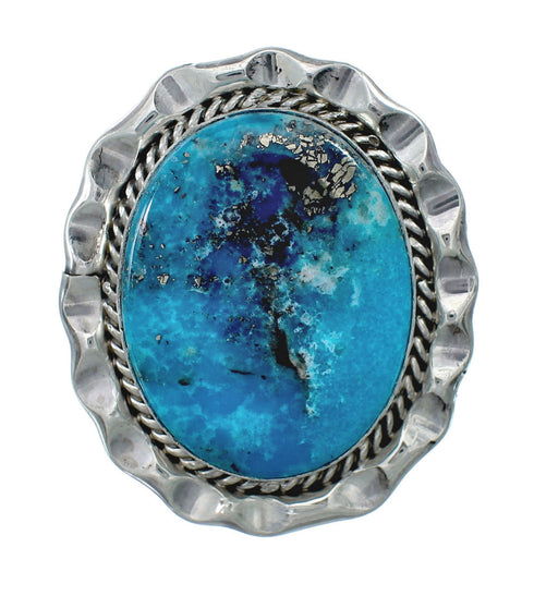 Native American Sterling Silver Turquoise Ring Size 8 JX130905