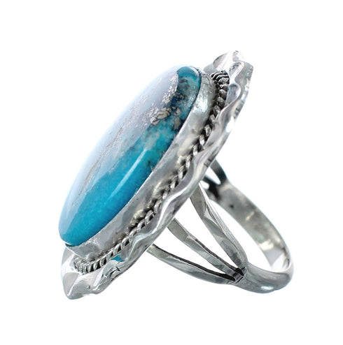 Native American Sterling Silver Turquoise Ring Size 8 JX130905
