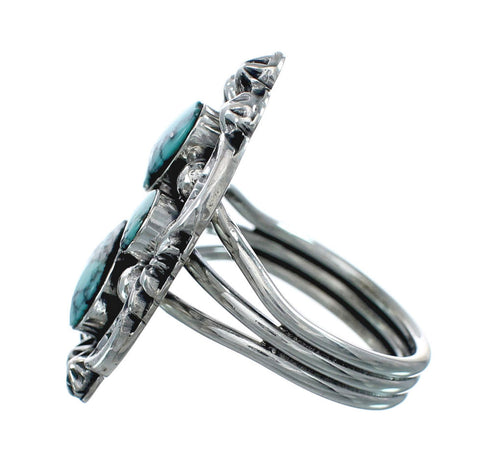 Genuine Sterling Silver Navajo Turquoise Ring Size 9-1/2 JX130891