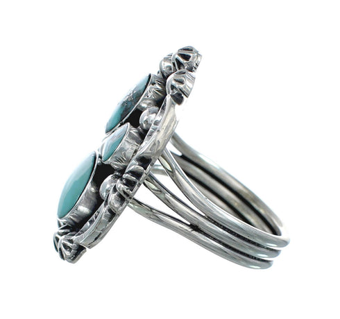 Genuine Sterling Silver Navajo Turquoise Ring Size 9 JX130893