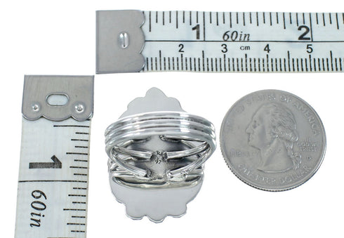 Genuine Sterling Silver Navajo Turquoise Ring Size 9 JX130893