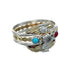 Native American Sterling Silver 12KGF Turquoise Coral Cubic Zirconia Ring Size 5-1/2 JX130875