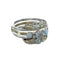 Sterling Silver 12KGF Opal Cubic Zirconia Feather Native American Ring Size 9-3/4 JX130856