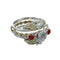 Sterling Silver 12KGF Coral Cubic Zirconia Feather Native American Ring Size 7-1/4 JX130866