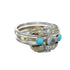 Sterling Silver 12KGF Turquoise Cubic Zirconia Feather Native American Ring Size 9 JX130870