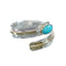 Sterling Silver 12KGF Turquoise Feather Native American Adjustable Ring Size 8,9,10 JX130853