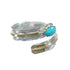 Sterling Silver 12KGF Turquoise Feather Native American Adjustable Ring Size 8,9,10 JX130853