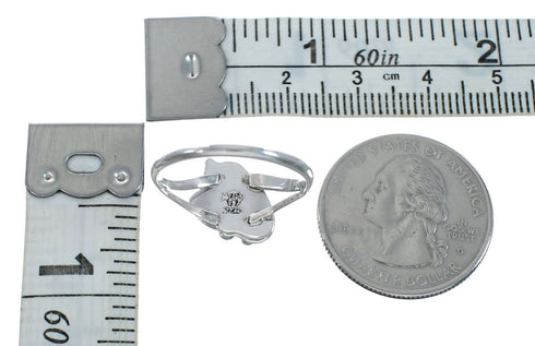Sterling Silver Coral Native American Ring Size 8-3/4 JX130921