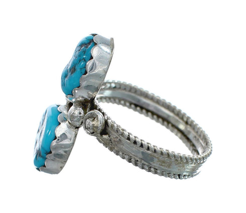 Genuine Sterling Silver Navajo Turquoise Ring Size 9-3/4 JX130894