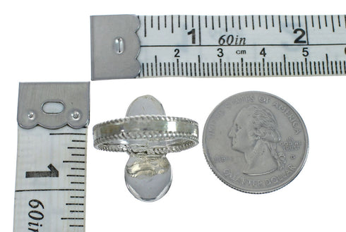 Genuine Sterling Silver Navajo Turquoise Ring Size 9-3/4 JX130894