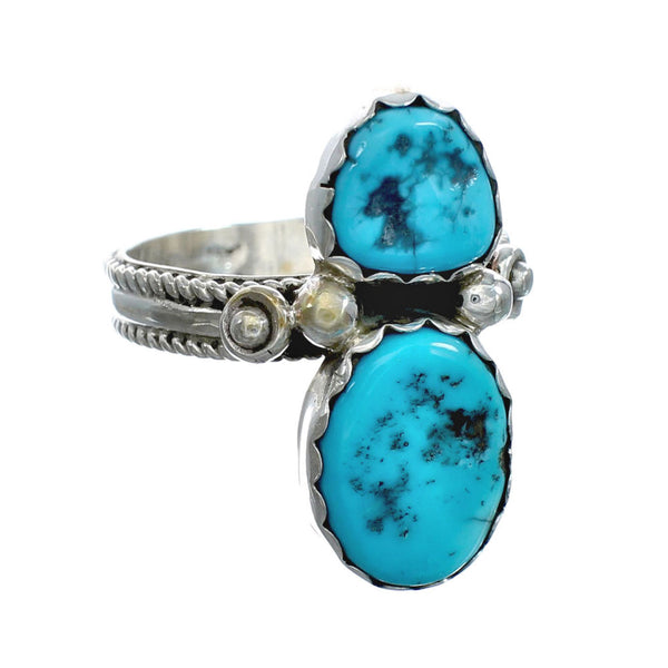 Genuine Sterling Silver Navajo Turquoise Ring Size 10 JX130895