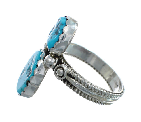 Genuine Sterling Silver Navajo Turquoise Ring Size 10 JX130895
