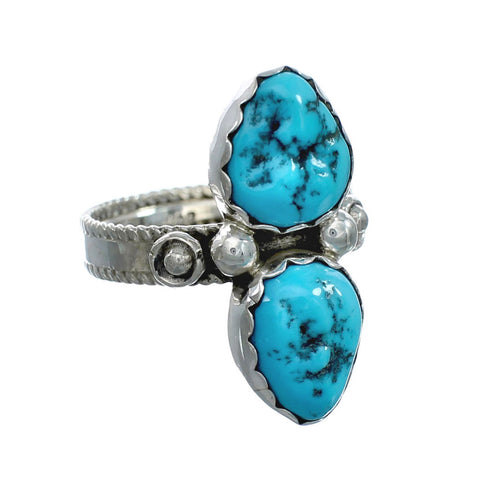 Genuine Sterling Silver Navajo Turquoise Ring Size 9 JX130896