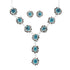 Native American Navajo Turquoise Sterling Silver Bead Necklace Earring Set JX130939