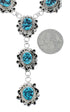 Native American Navajo Turquoise Sterling Silver Bead Necklace Earring Set JX130939