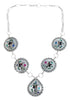 Native American Bird Multicolor Sterling Silver Link Necklace JX130937
