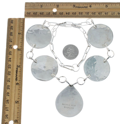 Native American Bird Multicolor Sterling Silver Link Necklace JX130937