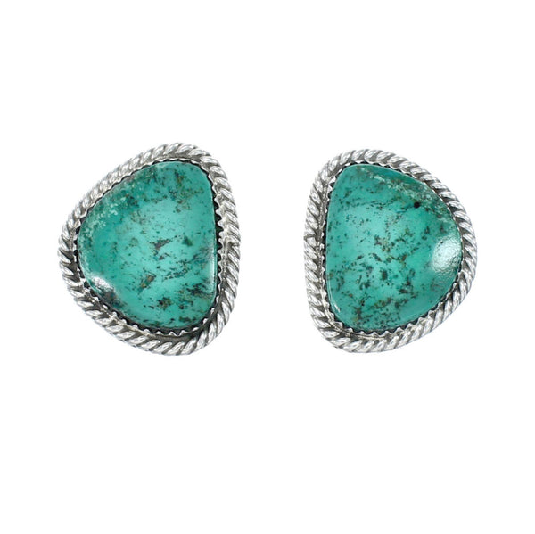 Native American Sterling Silver Turquoise Post Earrings JX130947