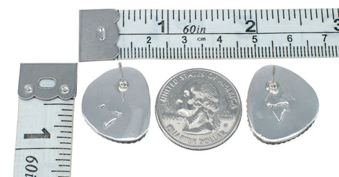 Native American Sterling Silver Turquoise Post Earrings JX130947