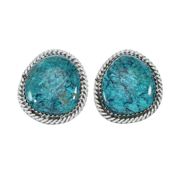 Native American Sterling Silver Turquoise Post Earrings JX130948