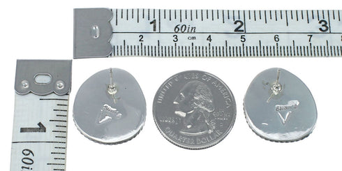 Native American Sterling Silver Turquoise Post Earrings JX130948