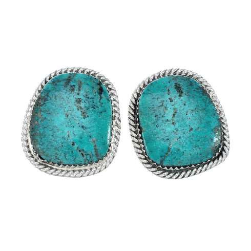 Native American Sterling Silver Turquoise Post Earrings JX130949