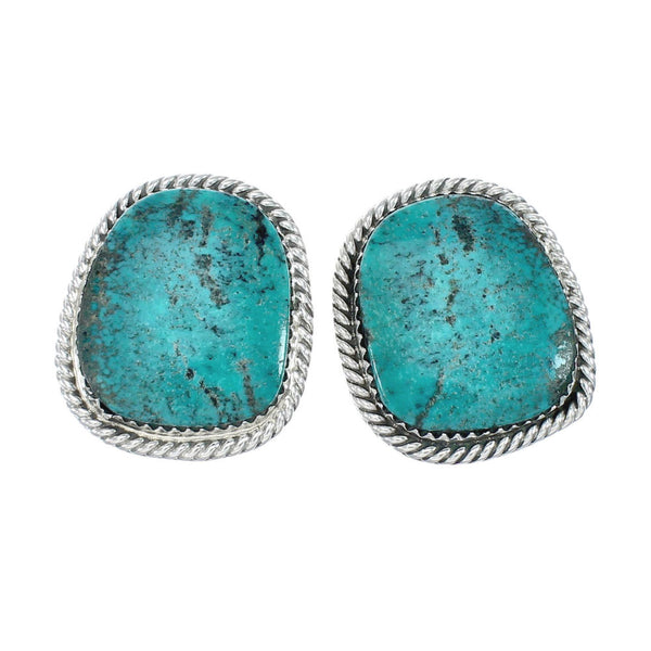 Native American Sterling Silver Turquoise Post Earrings JX130949