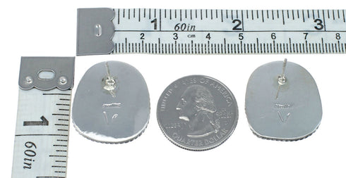 Native American Sterling Silver Turquoise Post Earrings JX130949