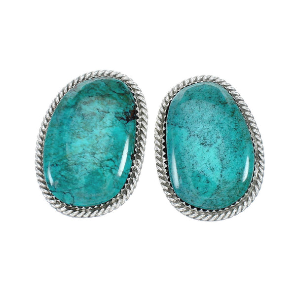 Native American Sterling Silver Turquoise Post Earrings JX130953