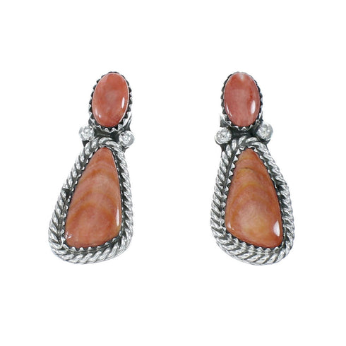 Oyster Shell Genuine Sterling Silver Navajo Post Earrings JX130966