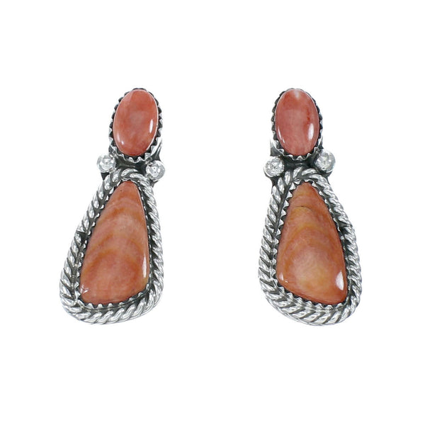 Oyster Shell Genuine Sterling Silver Navajo Post Earrings JX130966