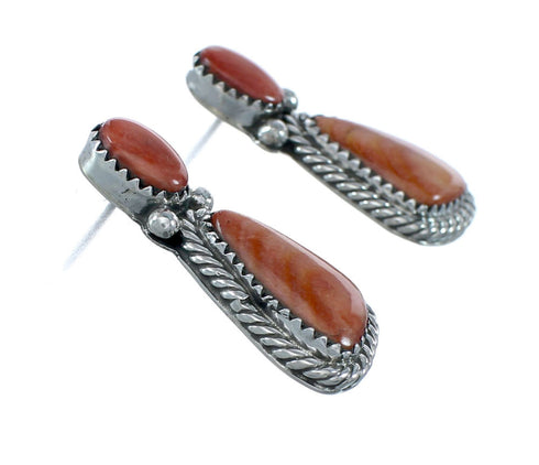 Oyster Shell Genuine Sterling Silver Navajo Post Earrings JX130966