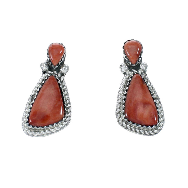 Oyster Shell Genuine Sterling Silver Navajo Post Earrings JX130968