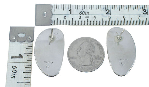 Native American Sterling Silver Turquoise Post Earrings JX130954